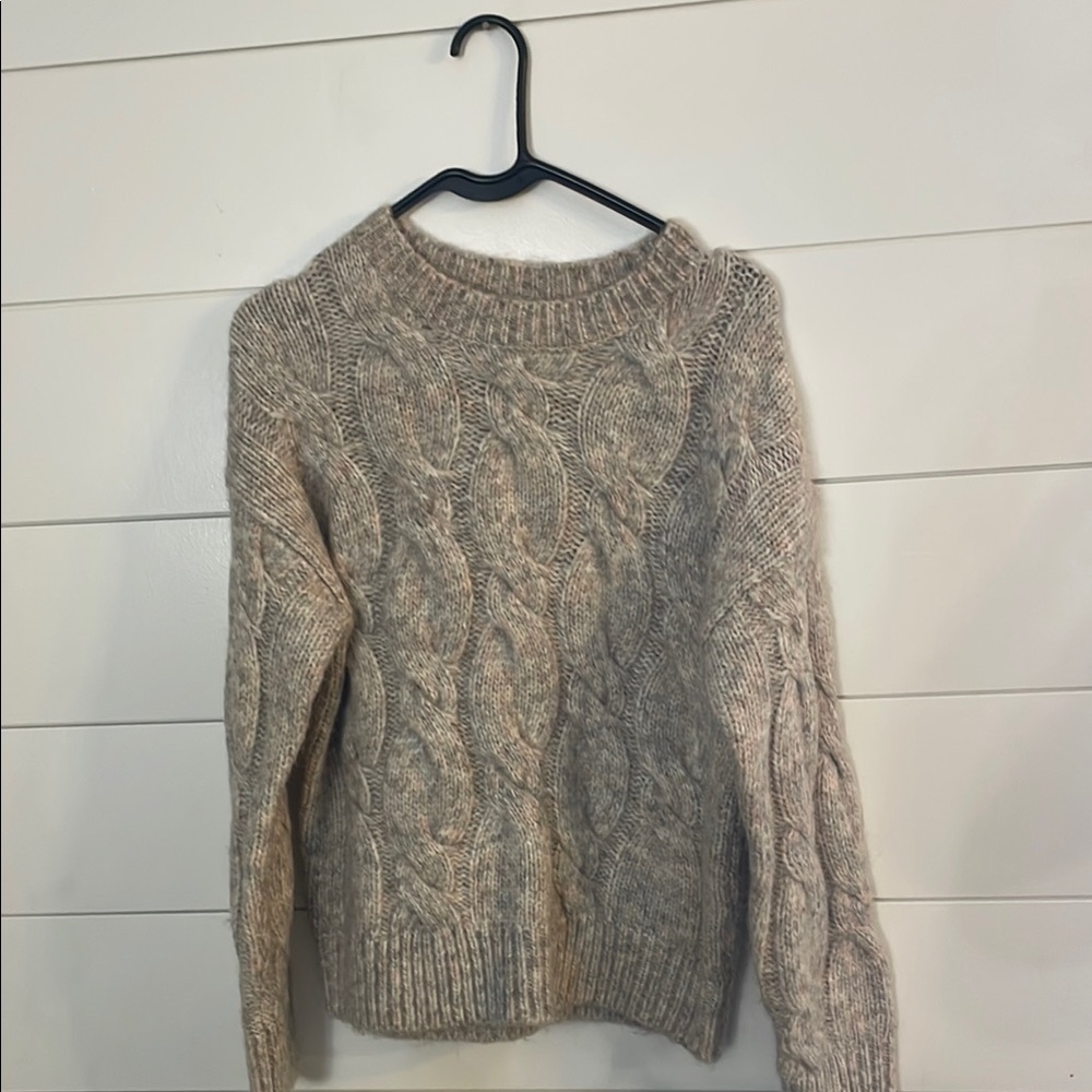 Cozy Beige Cable Knit Sweater
